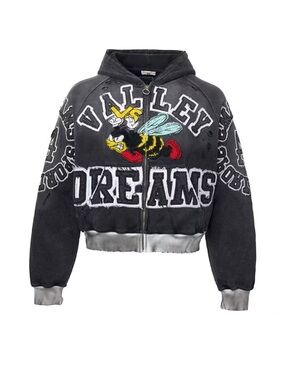 Vale Forever Anthem Zip Hoodie in Black and Yellow